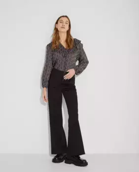 Женские брюки-клеш с центральной резинкой Nalle, черный