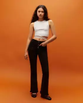 Женские брюки-клеш с карманом Green Coast, черный