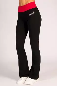 Женские брюки клеш с контрастными полосками из джерси Pineapple, черный