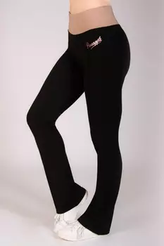 Женские брюки клеш с контрастными полосками из джерси Pineapple, черный