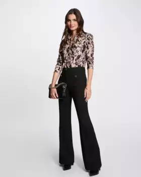 Женские брюки-клеш с передними карманами Morgan, черный