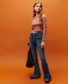 Женские брюки-клеш с заклепками Green Coast, цвет Indigo