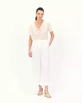 Женские брюки-кюлоты из гладкой ткани с карманом Caroll, белый