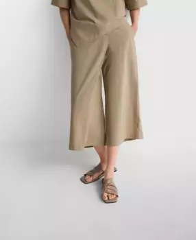 Женские брюки-кюлоты из хлопка в стиле парео Adolfo Dominguez, цвет Arena