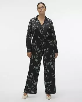Женские брюки-кюлоты с принтом Vero Moda Curve, черный