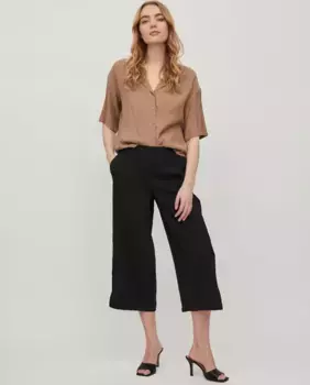 Женские брюки-кюлоты с разрезами Vila, черный