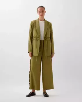 Женские брюки-кюлоты с рюшами и застежкой на крючок Scalpers, цвет Kaki