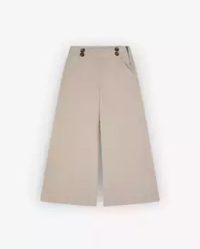Женские брюки-кюлоты с завышенной талией и боковой молнией Scalpers, цвет Natural