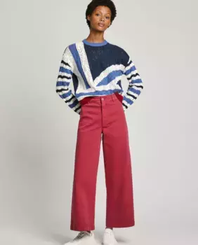 Женские брюки-кюлоты с завышенной талией Pepe Jeans, красный