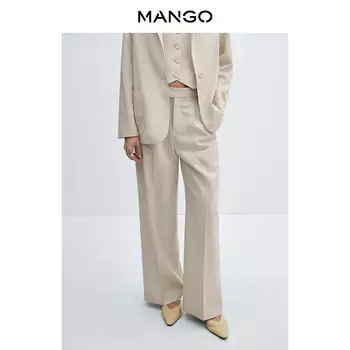 Женские брюки Mango для поездок на работу, светло-зеленый