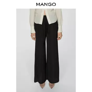 Женские брюки Mango с эластичной резинкой на талии, черный
