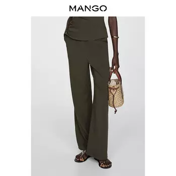 Женские брюки Mango с регулируемой талией, бежевый