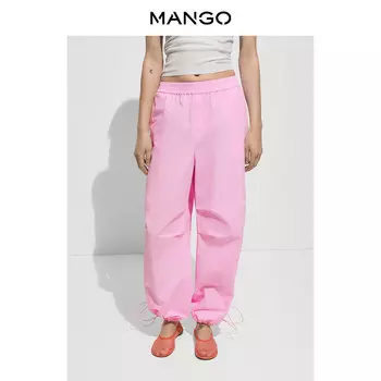 Женские брюки Mango с регулируемой талией, светло-розовый