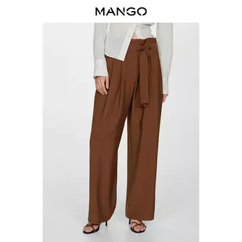Женские брюки Mango с широкими штанинами, коричневый