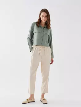 Женские брюки морковного кроя с эластичной резинкой на талии LCW Casual, бежевый