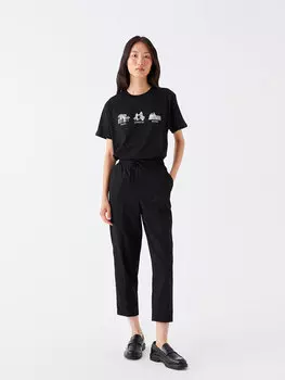 Женские брюки морковного кроя с эластичной резинкой на талии LCW Casual, новый черный