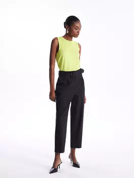 Женские брюки морковного кроя с поясом на талии LCW Vision, новый черный