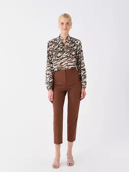 Женские брюки морковного кроя с высокой талией LCW Vision, коричневый