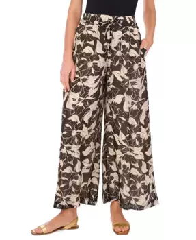 Женские брюки на резинке с широкими штанинами и принтом "лоза" Vince Camuto, мультиколор