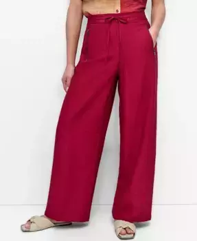 Женские брюки на резинке со шнурком DKNY, красный