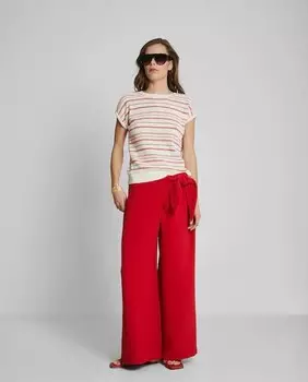 Женские брюки-палаццо-кроссовер с бантом Trucco, красный