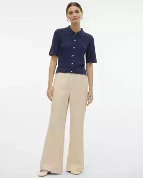 Женские брюки палаццо с эластичной резинкой на талии Vero Moda, белый