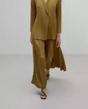 Женские брюки-палаццо в мятую ткань с эластичной резинкой на талии Adolfo Dominguez, зеленый