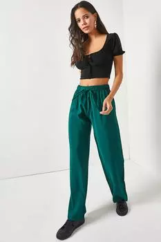 Женские брюки Palazzo Airobin изумрудно-зеленого цвета с эластичным поясом и поясом Olalook, зеленый