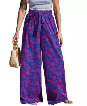 Женские брюки-парео Celestial Waves с цветочным принтом Cupshe, фиолетовый