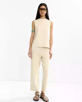 Женские брюки прямого кроя из гладкой резинки Parfois, натуральный