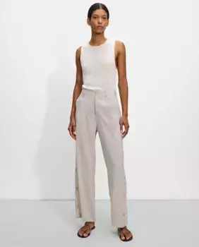 Женские брюки прямого кроя с эластичным поясом, однотонные Parfois, цвет Crudo