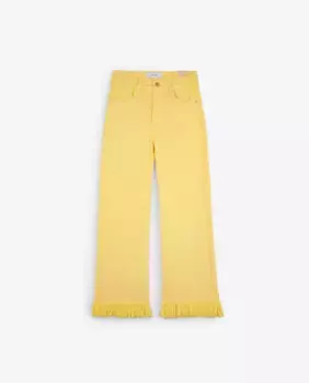 Женские брюки прямого кроя с бахромой по низу Scalpers, желтый