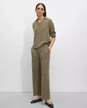 Женские брюки прямого кроя с фактурой и эластичным поясом Parfois, хаки