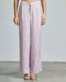 Женские брюки прямого кроя с фактурой и высокой талией Alma en Pena, сиреневый