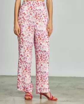 Женские брюки прямого кроя с высокой талией и принтом Alma en Pena, розовый