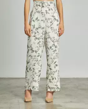 Женские брюки прямого кроя с высокой талией и принтом Alma en Pena, зеленый