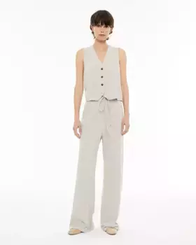 Женские брюки прямого кроя с завязками на шнурке System Action, цвет Crudo