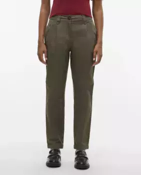 Женские брюки прямого кроя со складками Vero Moda, цвет Musgo