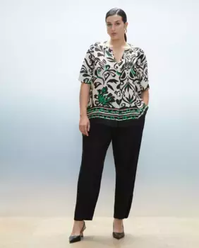 Женские брюки с эффектом струящихся складок Couchel, черный