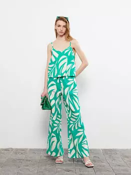 Женские брюки с эластичной резинкой на талии и удобным узором LCW Limited