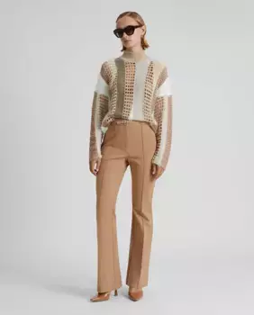 Женские брюки с эластичным расклешенным поясом Simorra, бежевый
