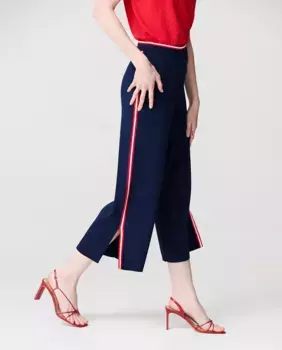 Женские брюки с белыми и красными деталями по бокам Escorpion, тёмно-синий