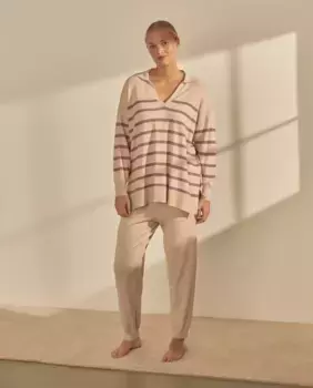 Женские брюки с карманами на манжетах Couchel, бежевый