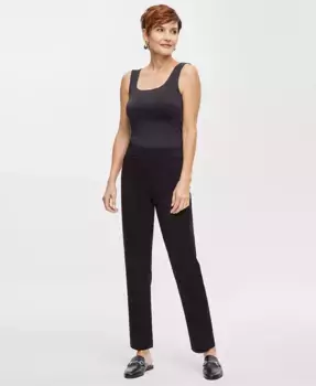 Женские брюки с контролем живота на резинке и зауженным кроем JM Collection, черный