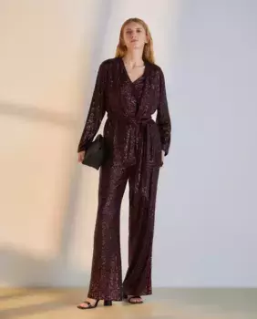 Женские брюки с круглыми пайетками Woman El Corte Ingls, бордовый