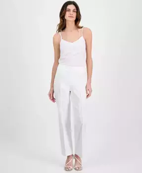 Женские брюки с передним швом на резинке Anne Klein, белый