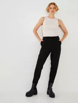 Женские брюки с прямыми карманами и эластичной резинкой на талии LCW Casual