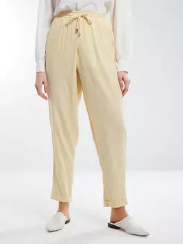 Женские брюки с прямыми карманами и эластичной резинкой на талии Mizalle