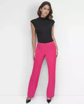 Женские брюки с прямыми штанинами и складками DKNY, фуксия