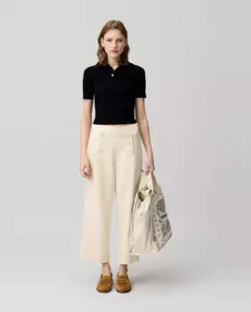 Женские брюки с пуговицами в стиле понте Claudie Pierlot, бежевый